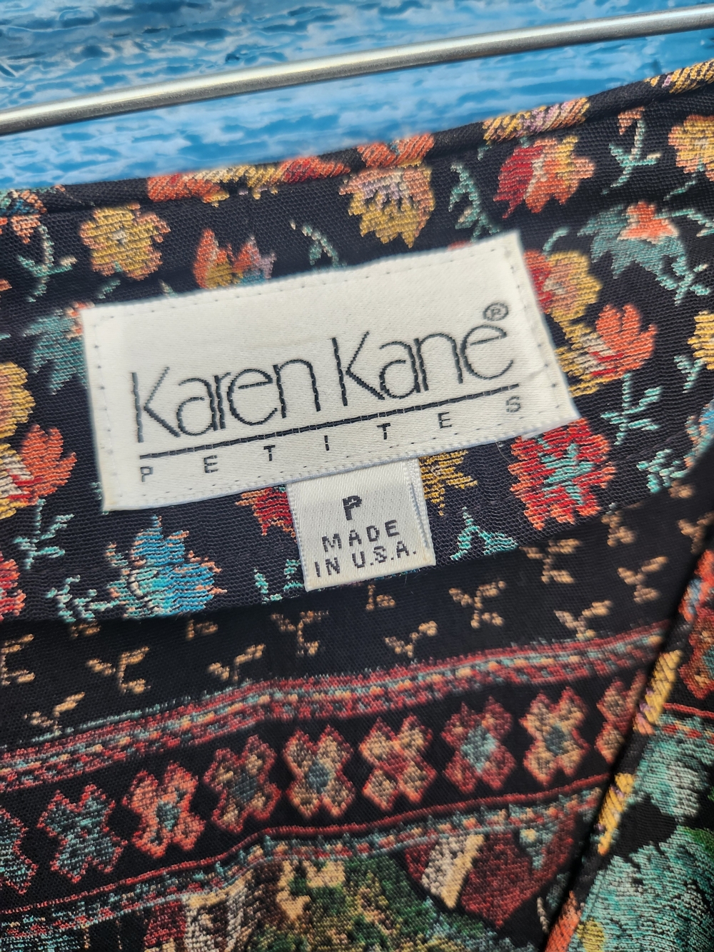 Karen Kane Black Multicolor Scenic Print Cropped Blazer - Picture 4 of 10